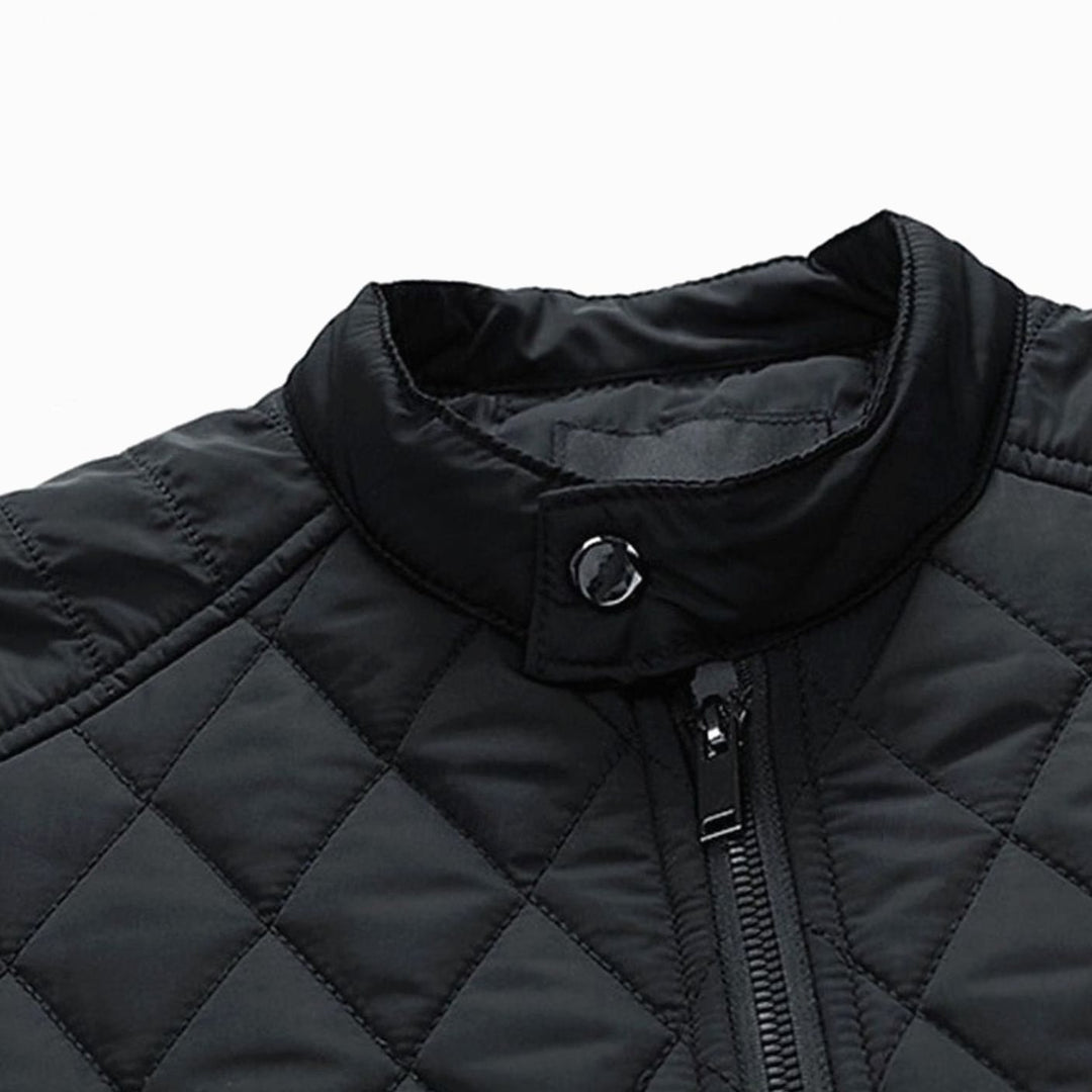 Men's Diamond-Quilted Stand-Collar Full-Zip Jacket