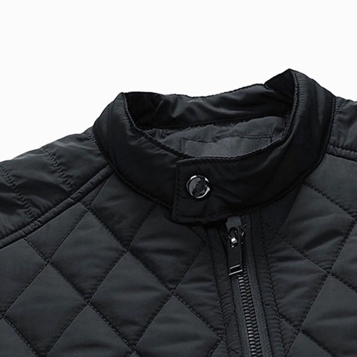 Men's Diamond-Quilted Stand-Collar Full-Zip Jacket