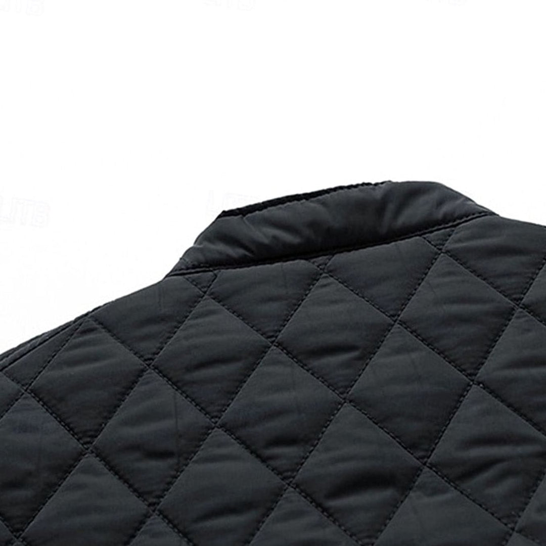 Men's Diamond-Quilted Stand-Collar Full-Zip Jacket