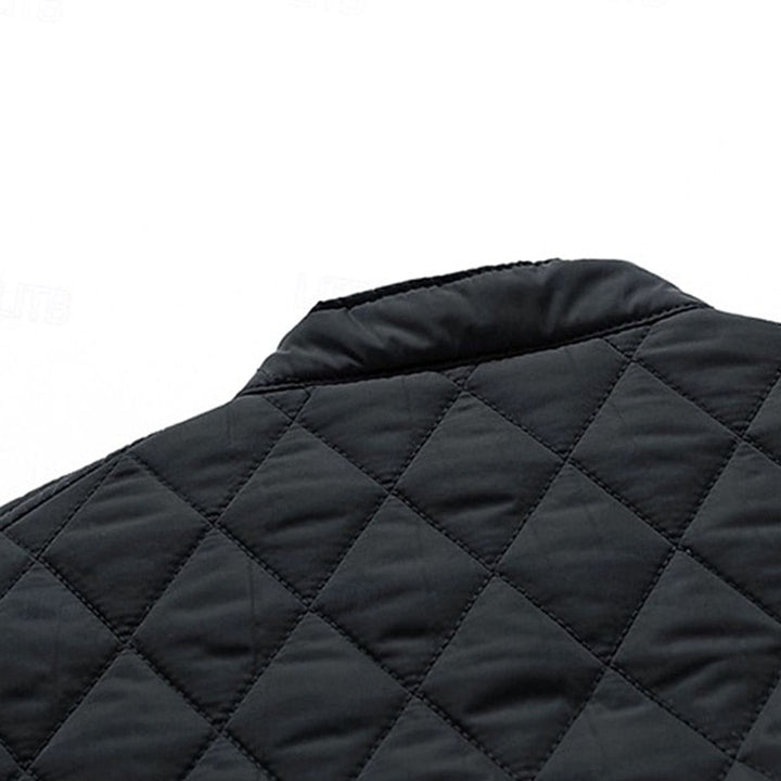 Men's Diamond-Quilted Stand-Collar Full-Zip Jacket