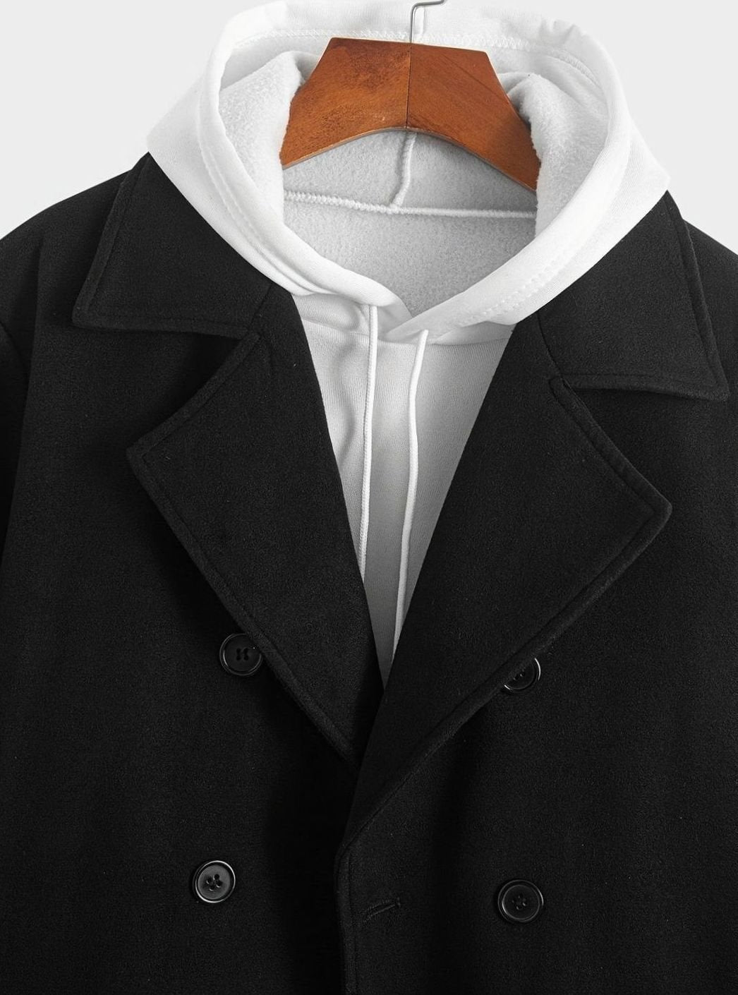 Men's Double-Breasted Tailored Wool Overcoat