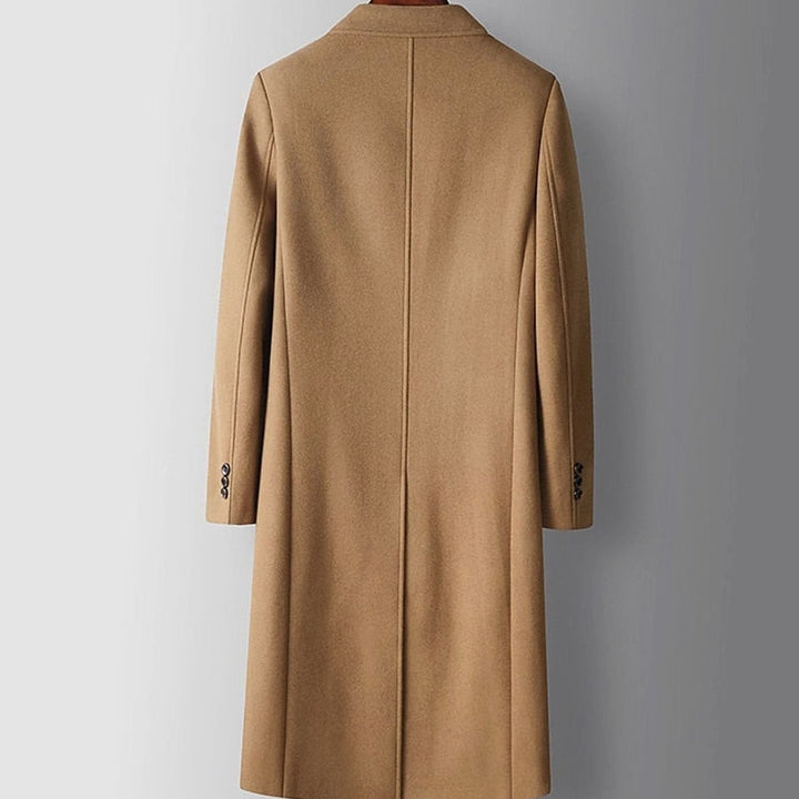 Men's Double-Breasted Wool Overcoat Long Tailored Coat