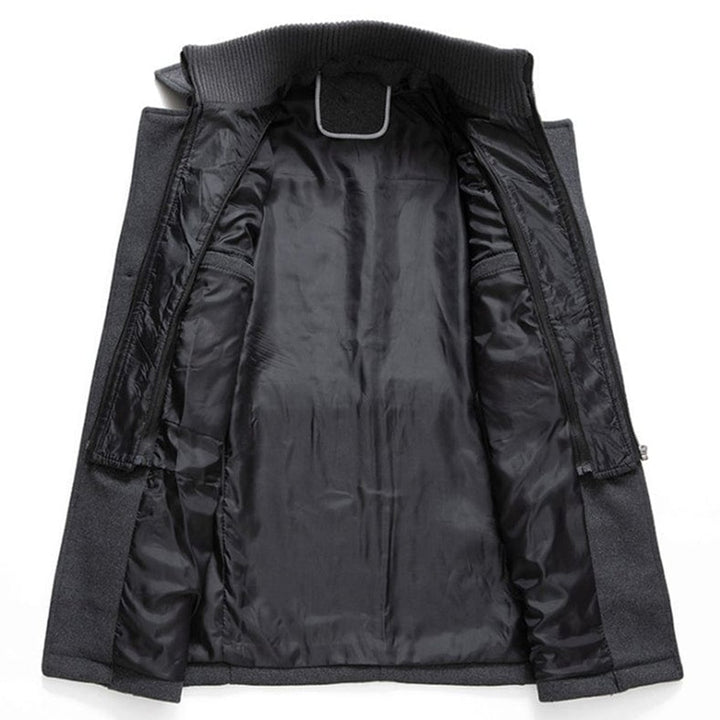 Men's Double-Layer Wool Blend Single-Breasted Overcoat
