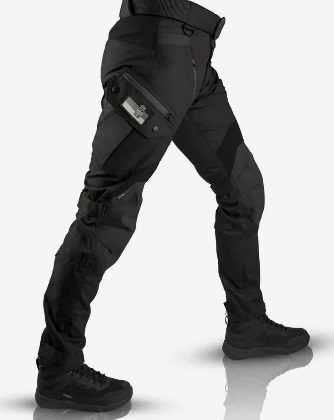 Men's Durable Tactical Cargo Pants Multi-Pocket Relaxed-Fit - Black