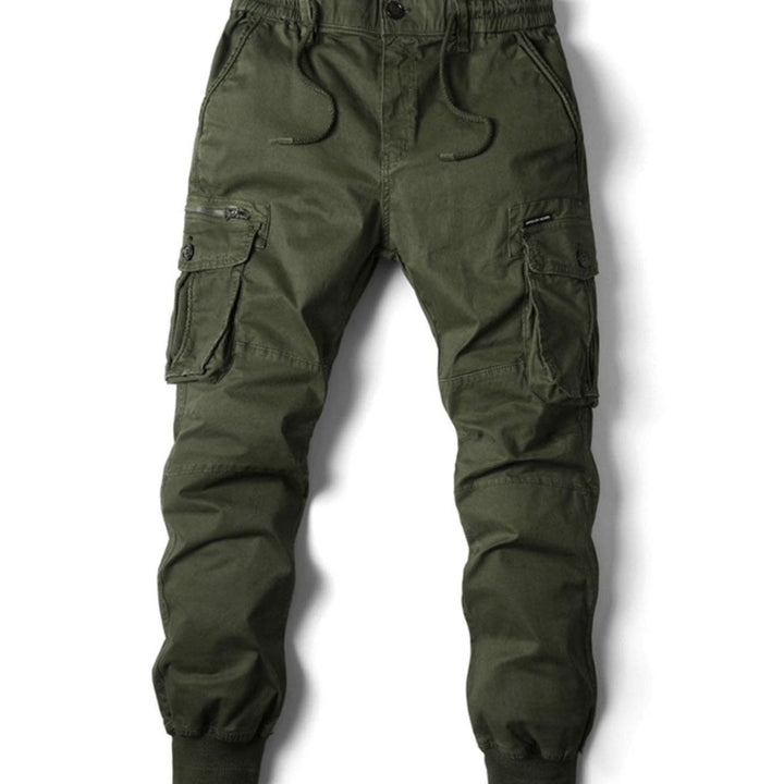 Men's Elastic Waist Tapered Cargo Jogger Pants - Green