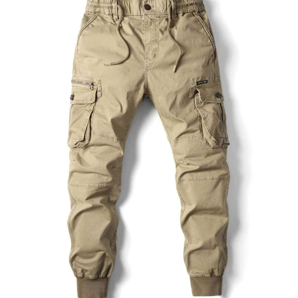Men's Elastic Waist Tapered Cargo Jogger Pants