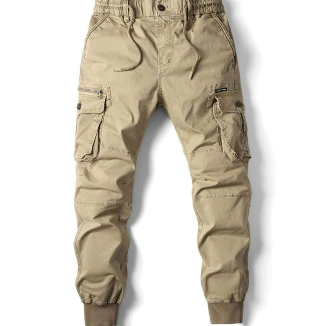 Men's Elastic Waist Tapered Cargo Jogger Pants
