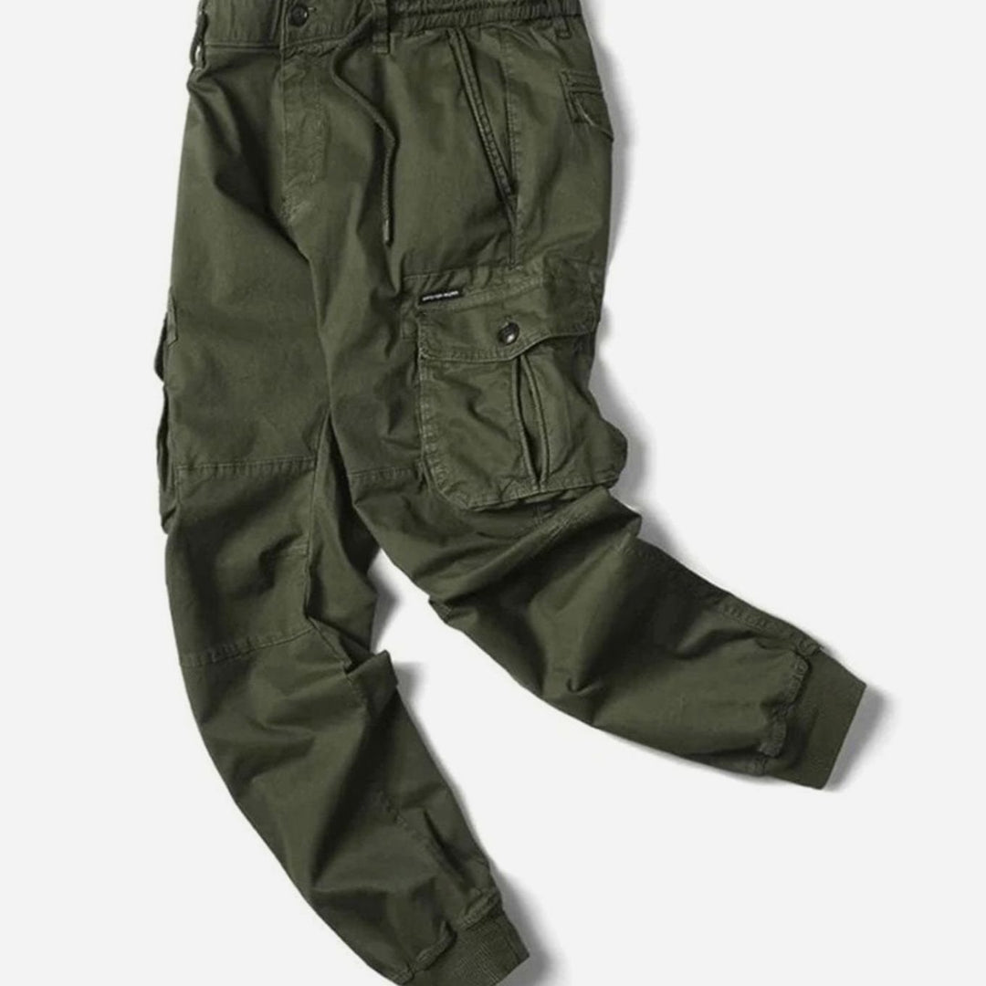 Men's Elastic Waist Tapered Cargo Jogger Pants