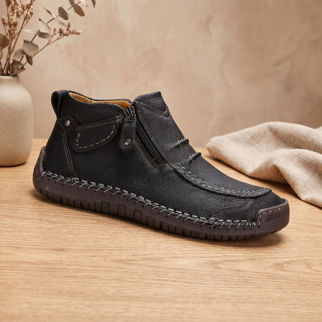 Men's Ergonomic Orthopedic Side-Zip Leather Ankle Boots