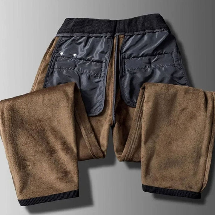 Men's Fleece-Lined Corduroy Straight-Fit Warm Pants