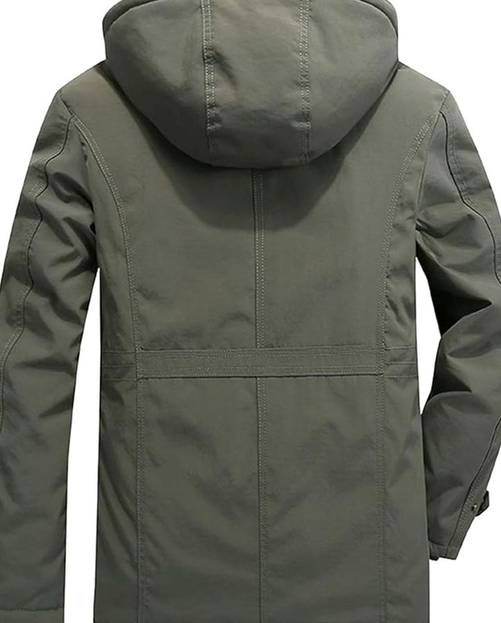 Men's Fleece-Lined Insulated Hooded Heavy-Duty Winter Jackets