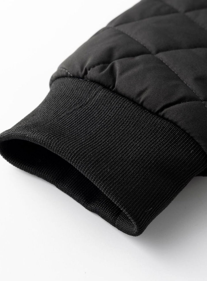 Men's Fleece-Lined Quilted Bomber Jacket Full-Zip