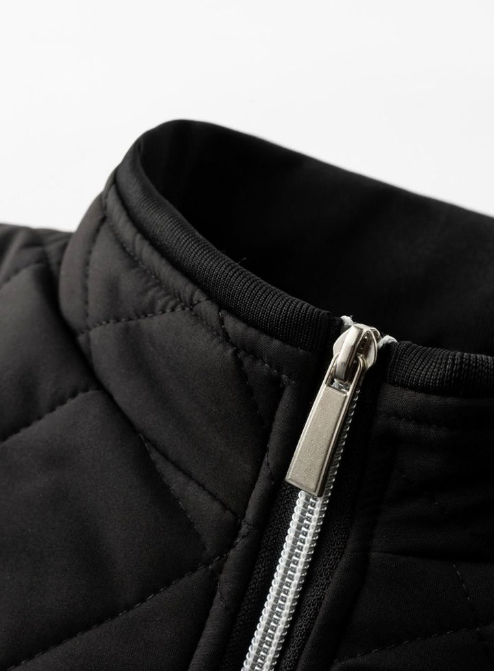 Men's Fleece-Lined Quilted Bomber Jacket Full-Zip