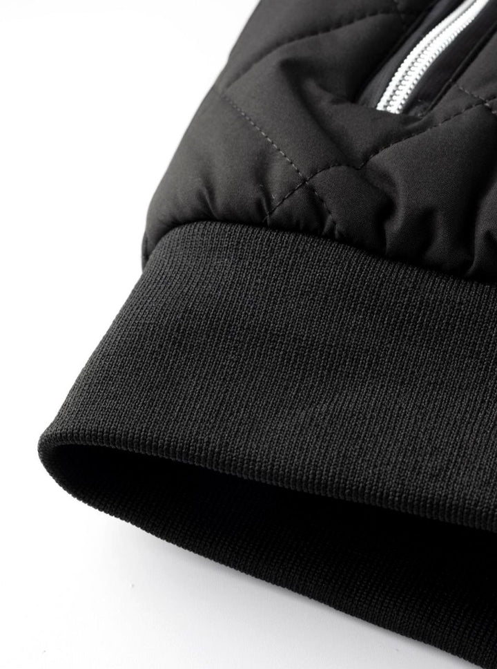Men's Fleece-Lined Quilted Bomber Jacket Full-Zip