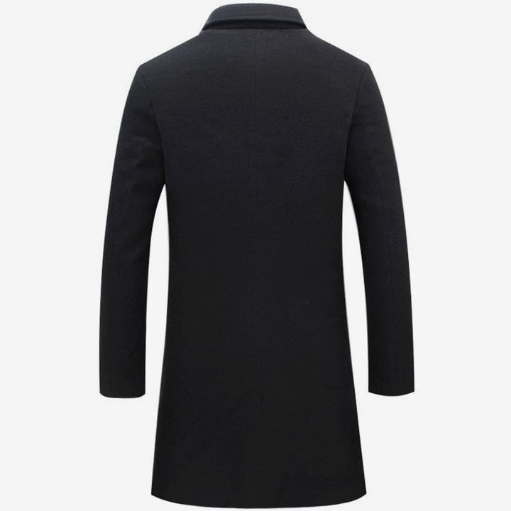 Men's Formal Single-Breasted Long Overcoat
