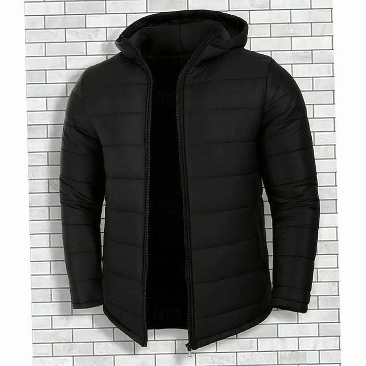 Men's Hooded Quilted Coated Puffer Jacket Regular Fit