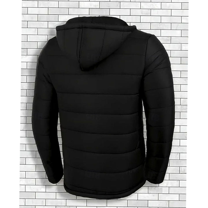 Men's Hooded Quilted Coated Puffer Jacket Regular Fit