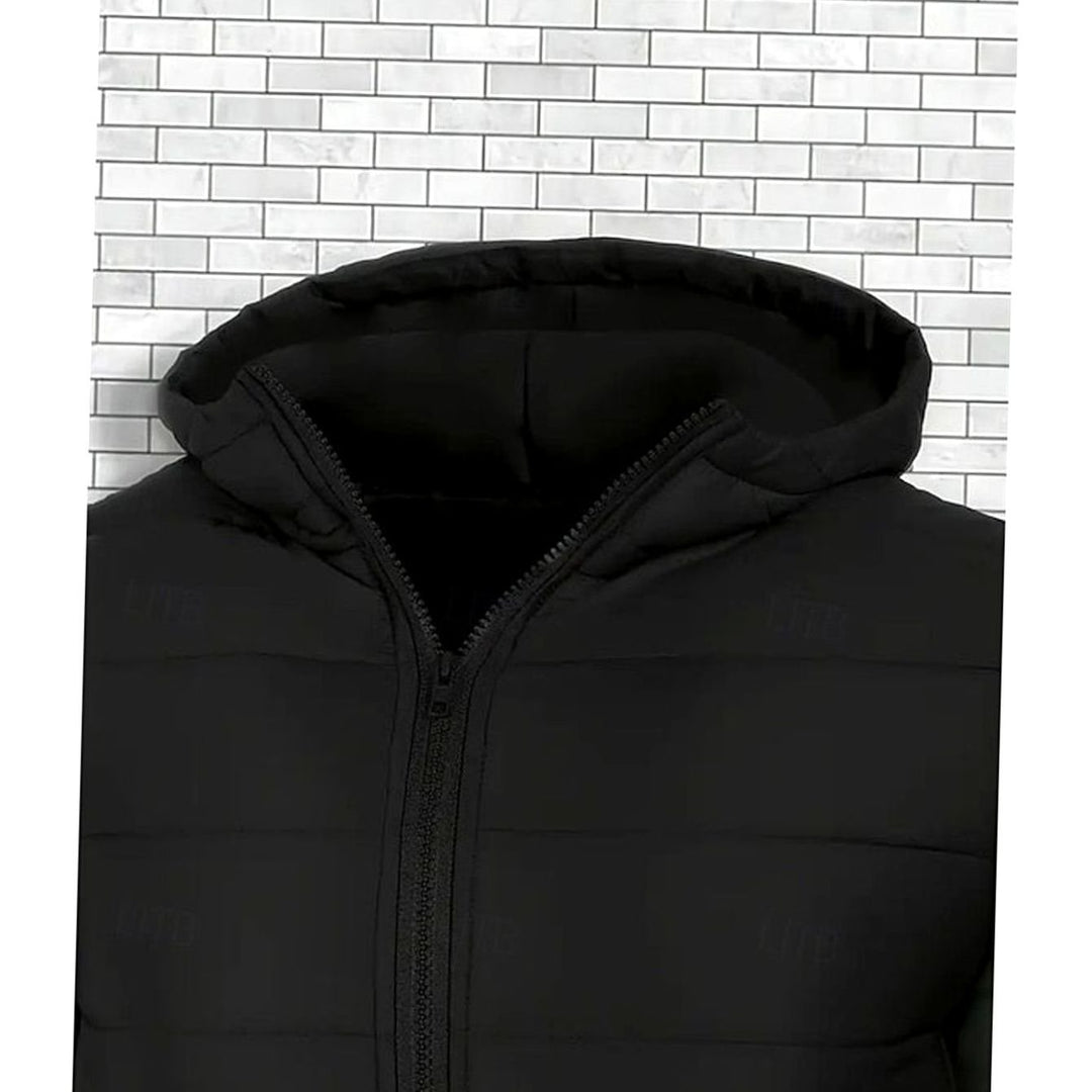 Men's Hooded Quilted Coated Puffer Jacket Regular Fit