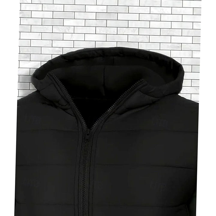 Men's Hooded Quilted Coated Puffer Jacket Regular Fit
