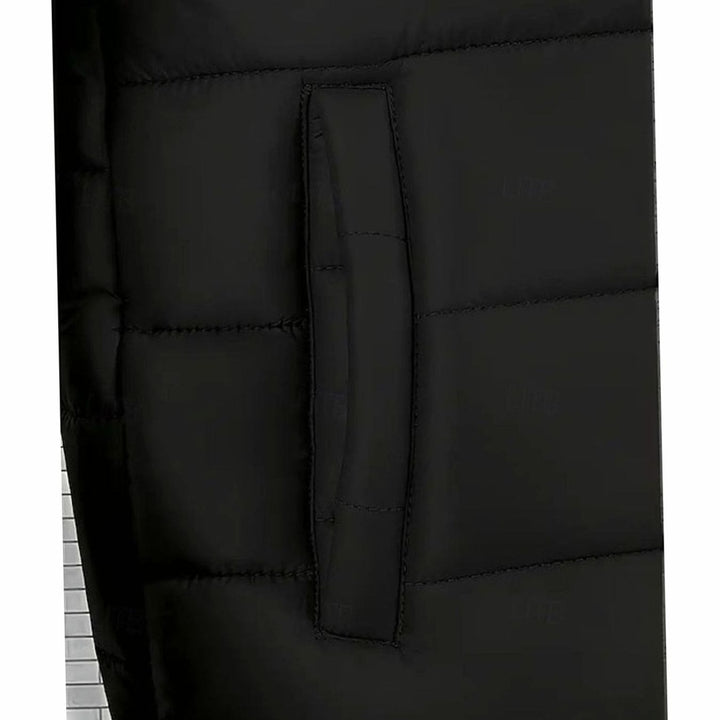 Men's Hooded Quilted Coated Puffer Jacket Regular Fit