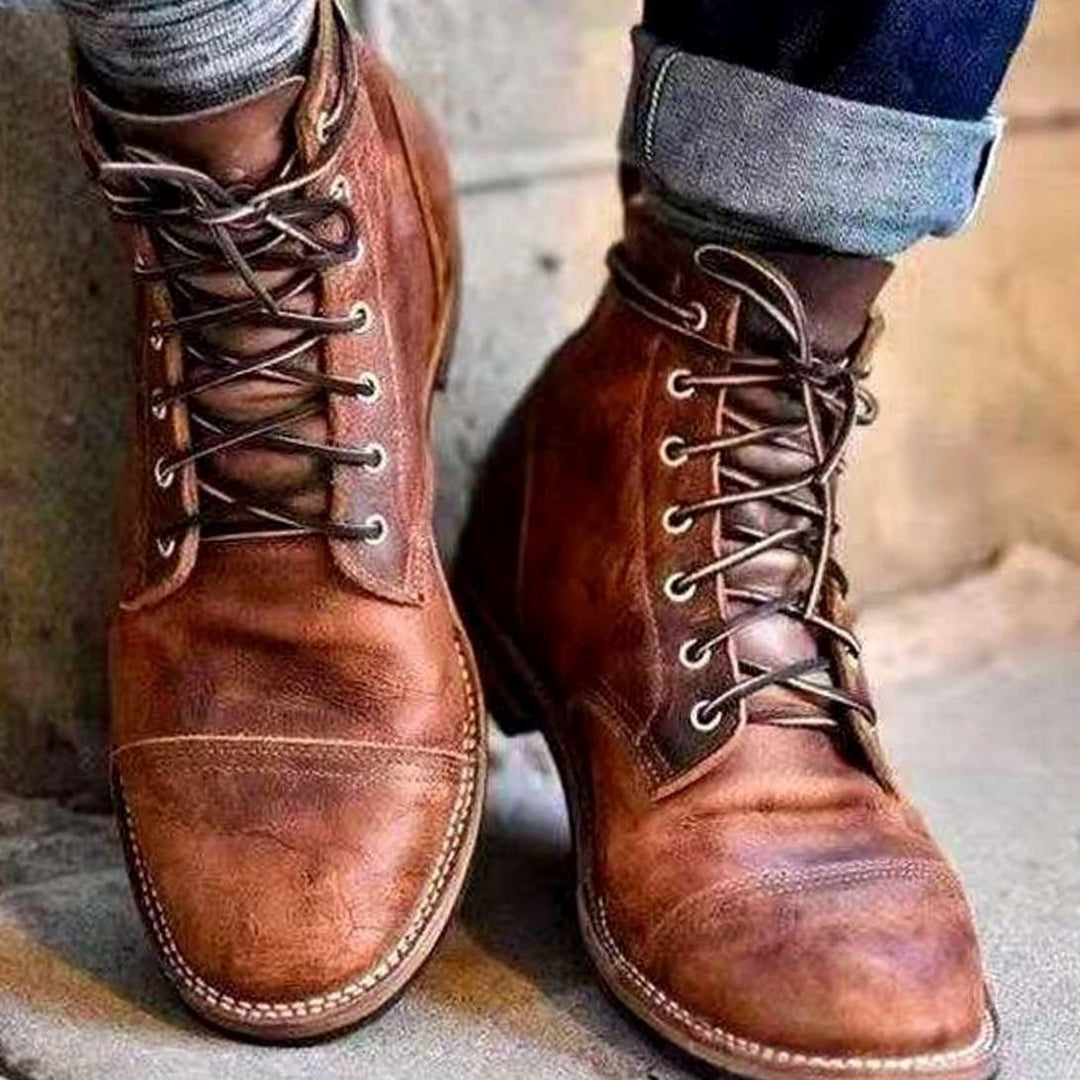 Men's Insulated Lace-Up Winter Boots Ankle High - Brown