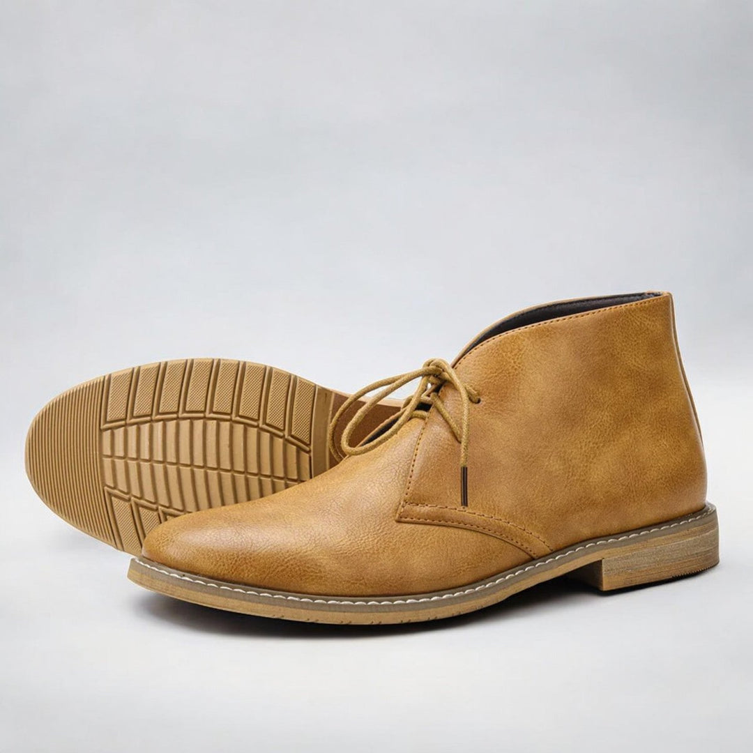 Men's Lace-Up Chukka Ankle Boots Faux Leather