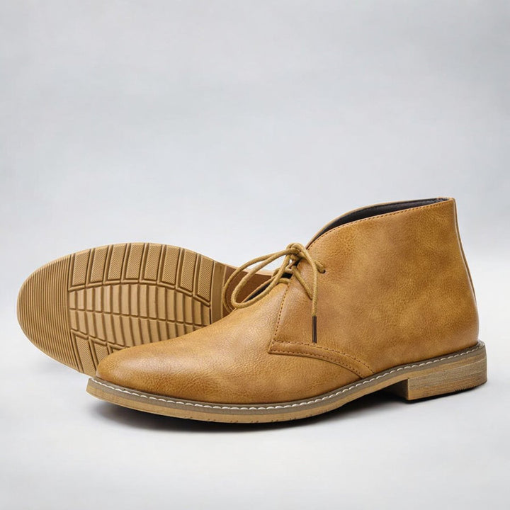 Men's Lace-Up Chukka Ankle Boots Faux Leather
