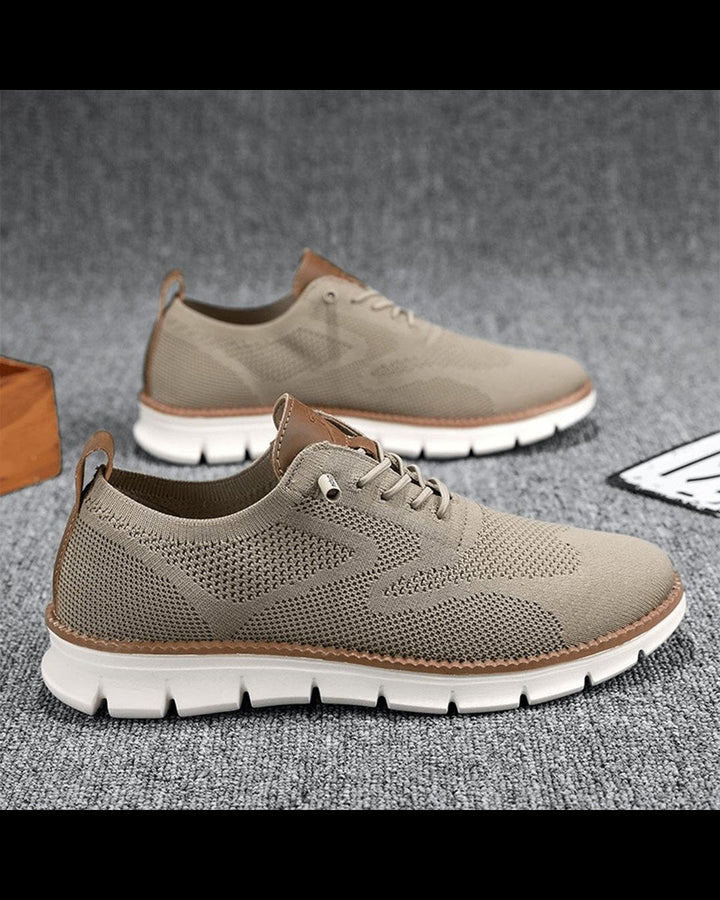 Men's Lightweight Breathable Knit Lace-Up Casual Sneakers