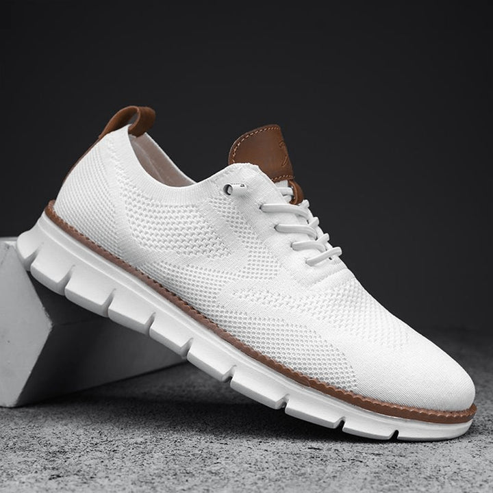 Men's Lightweight Breathable Knit Lace-Up Casual Sneakers