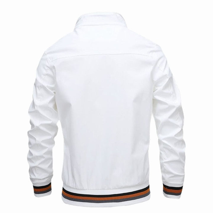 Men's Lightweight Full-Zip Ribbed Casual Bomber Jacket