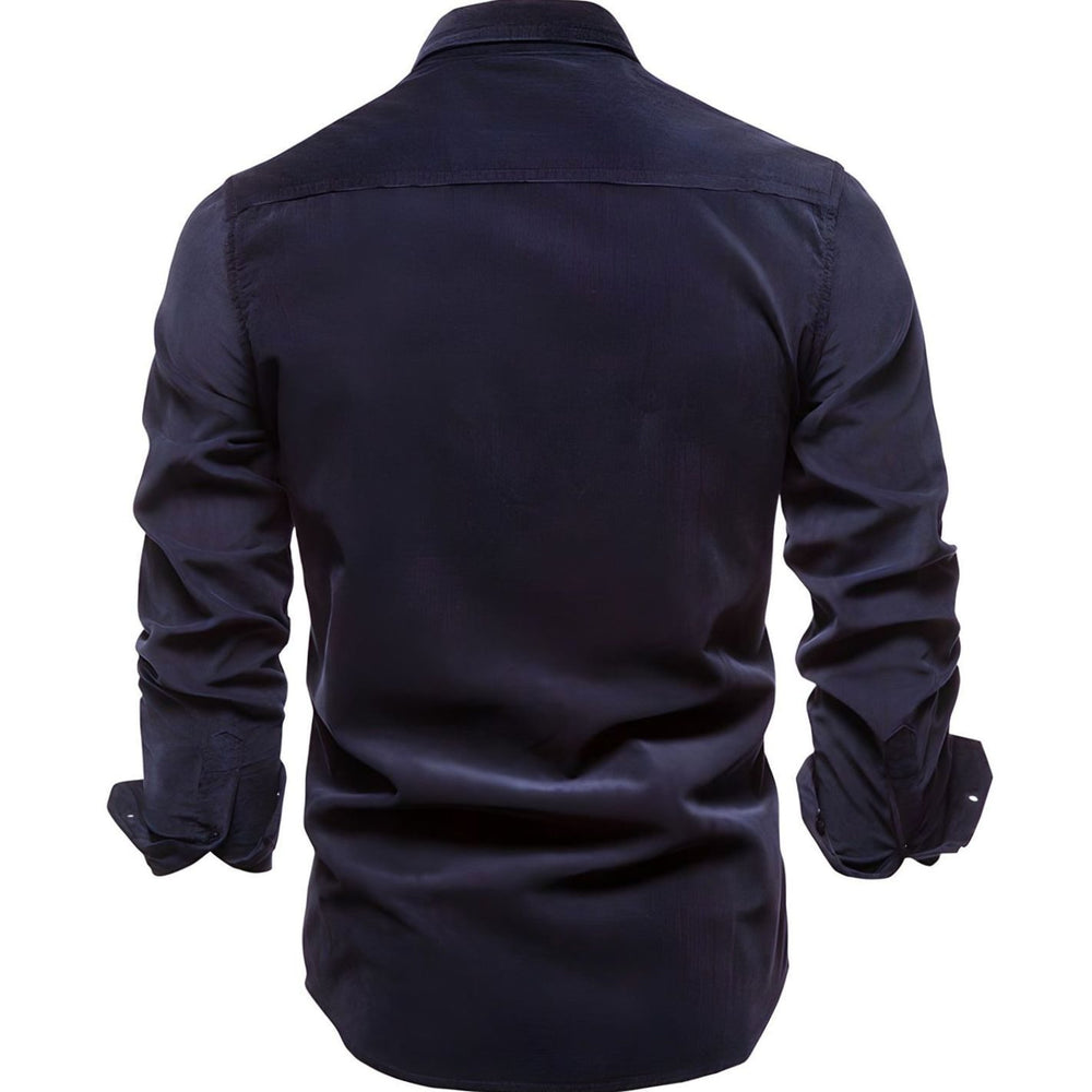 Men's Military-Style Dual-Pocket Long Sleeve Shirt