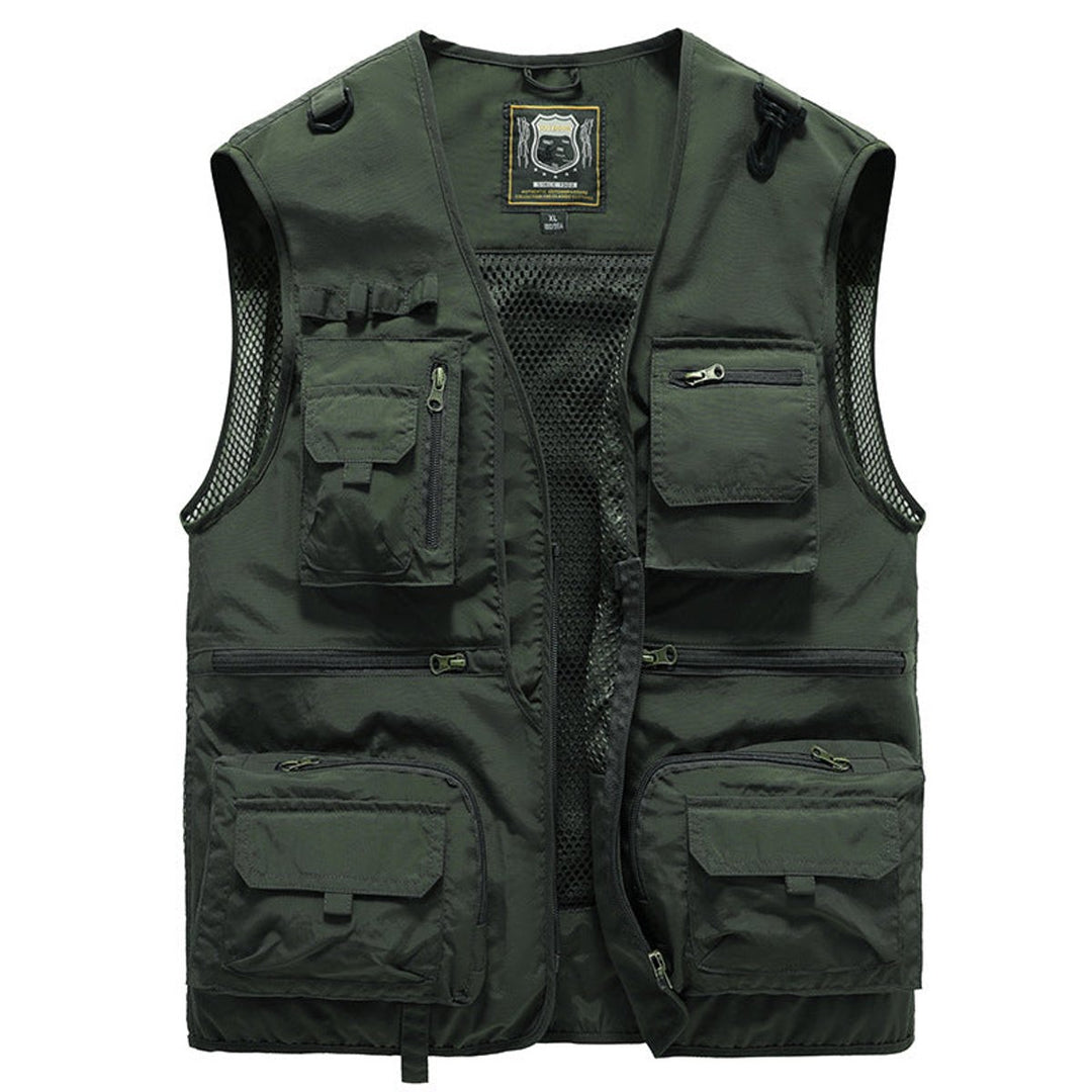 Men's Multi-Pocket Outdoor Zip-Up Fishing Mens Gilet