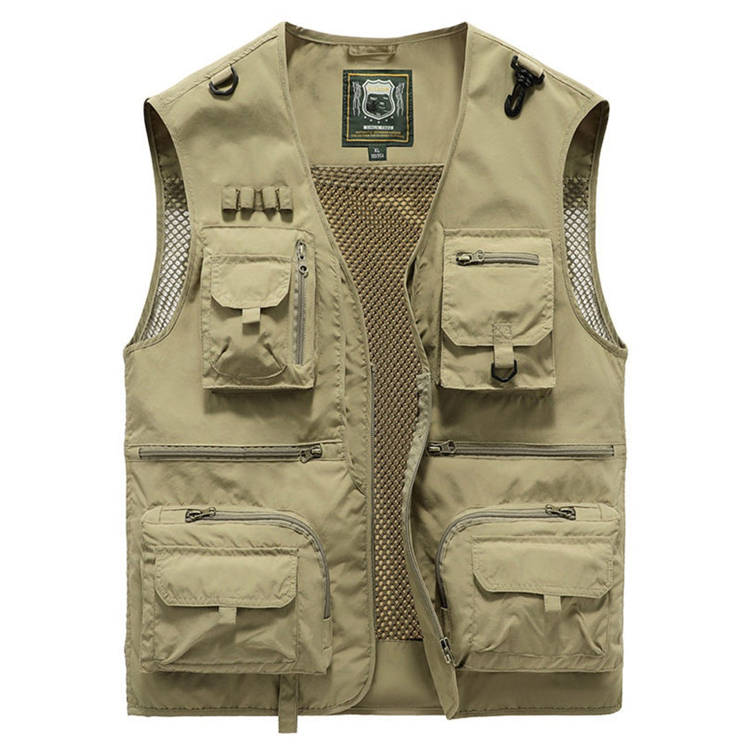 Men's Multi-Pocket Outdoor Zip-Up Fishing Mens Gilet