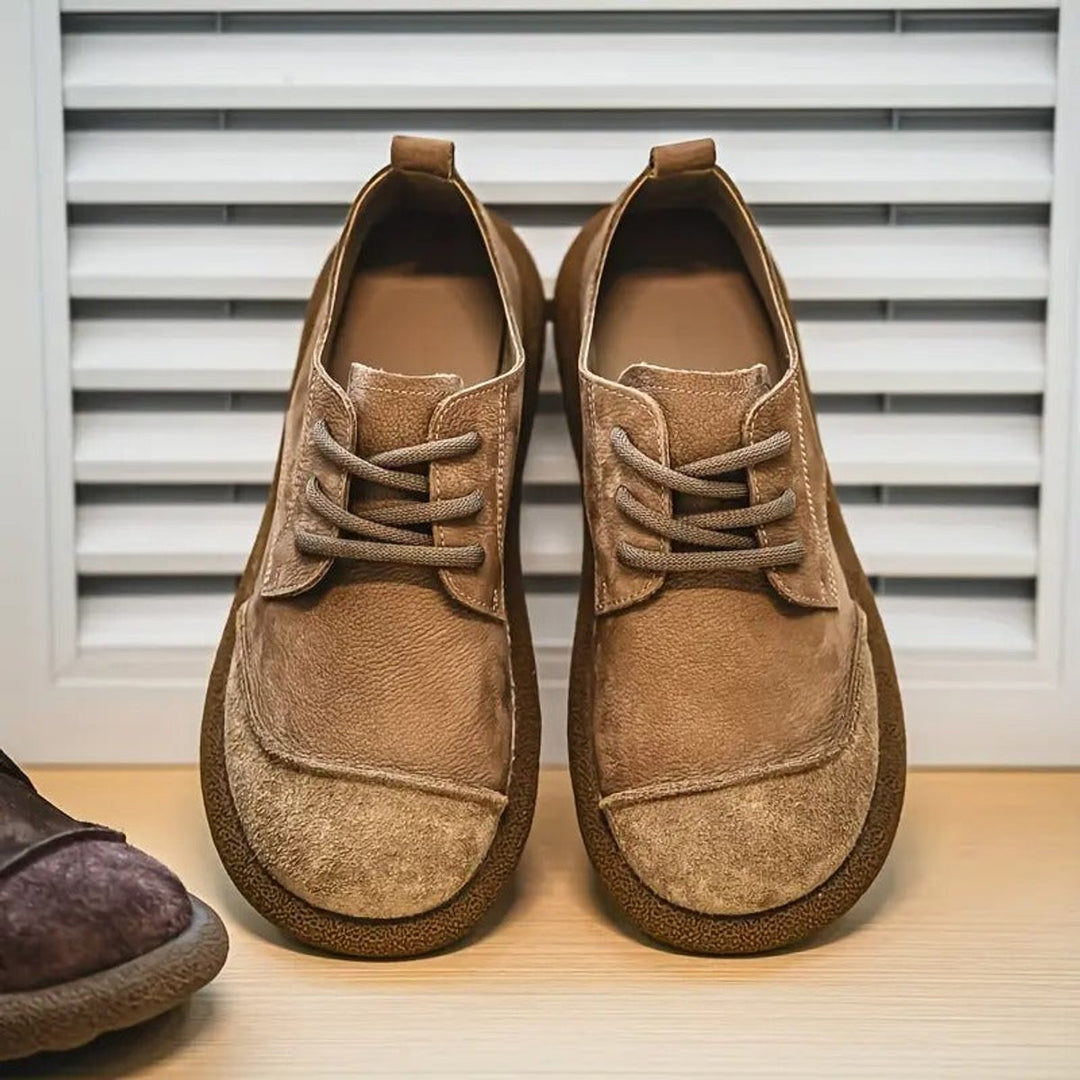 Men's Orthopedic Cushioned Lace-Up Casual Leather Shoes