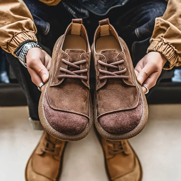 Men's Orthopedic Cushioned Lace-Up Casual Leather Shoes