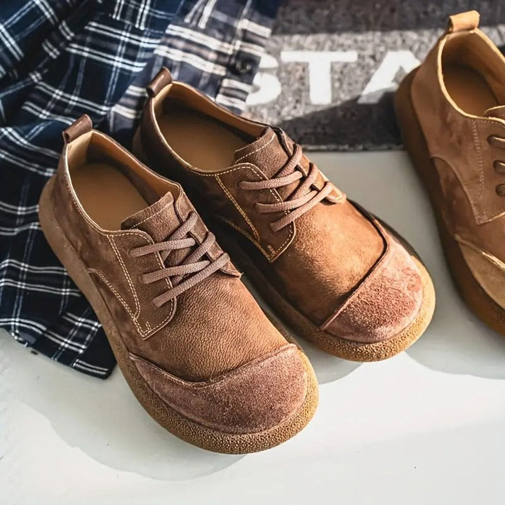 Men's Orthopedic Cushioned Lace-Up Casual Leather Shoes