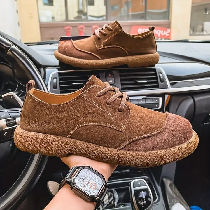 Men's Orthopedic Cushioned Lace-Up Casual Leather Shoes