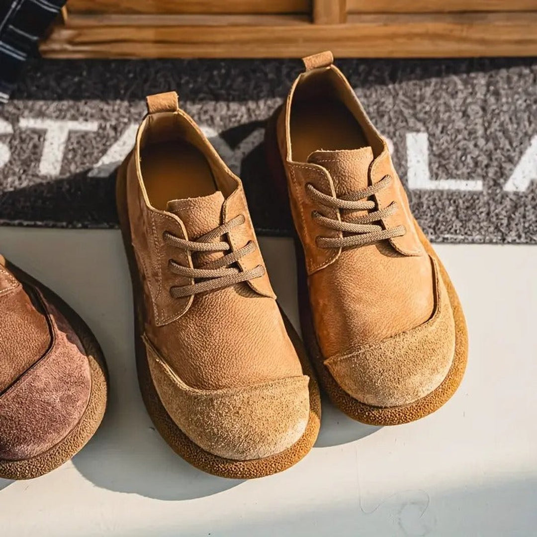 Men's Orthopedic Cushioned Lace-Up Casual Leather Shoes