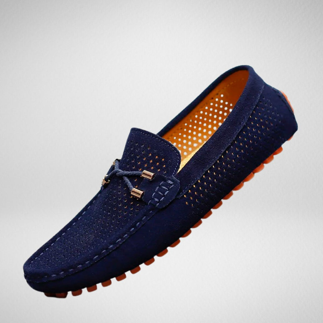 Men's Perforated Suede Slip-On Driving Loafers