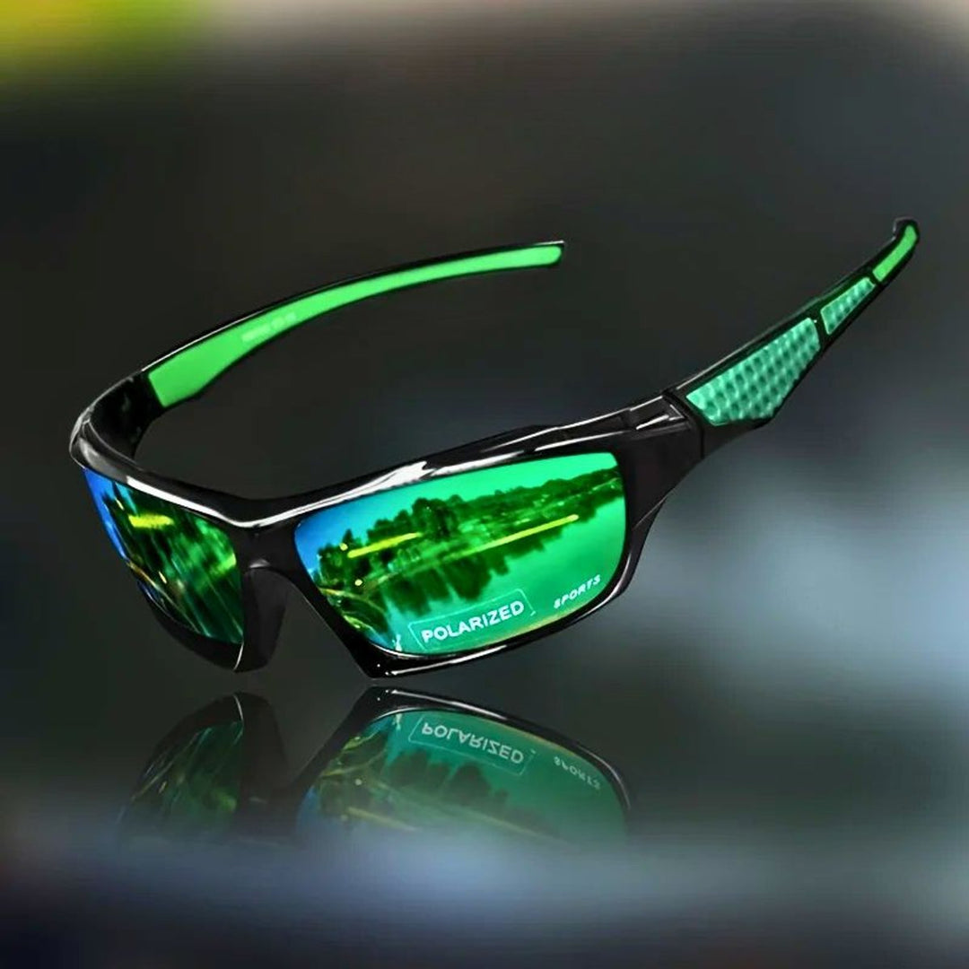 Men's Polarized Shield Sport Wrap Sunglasses - Green