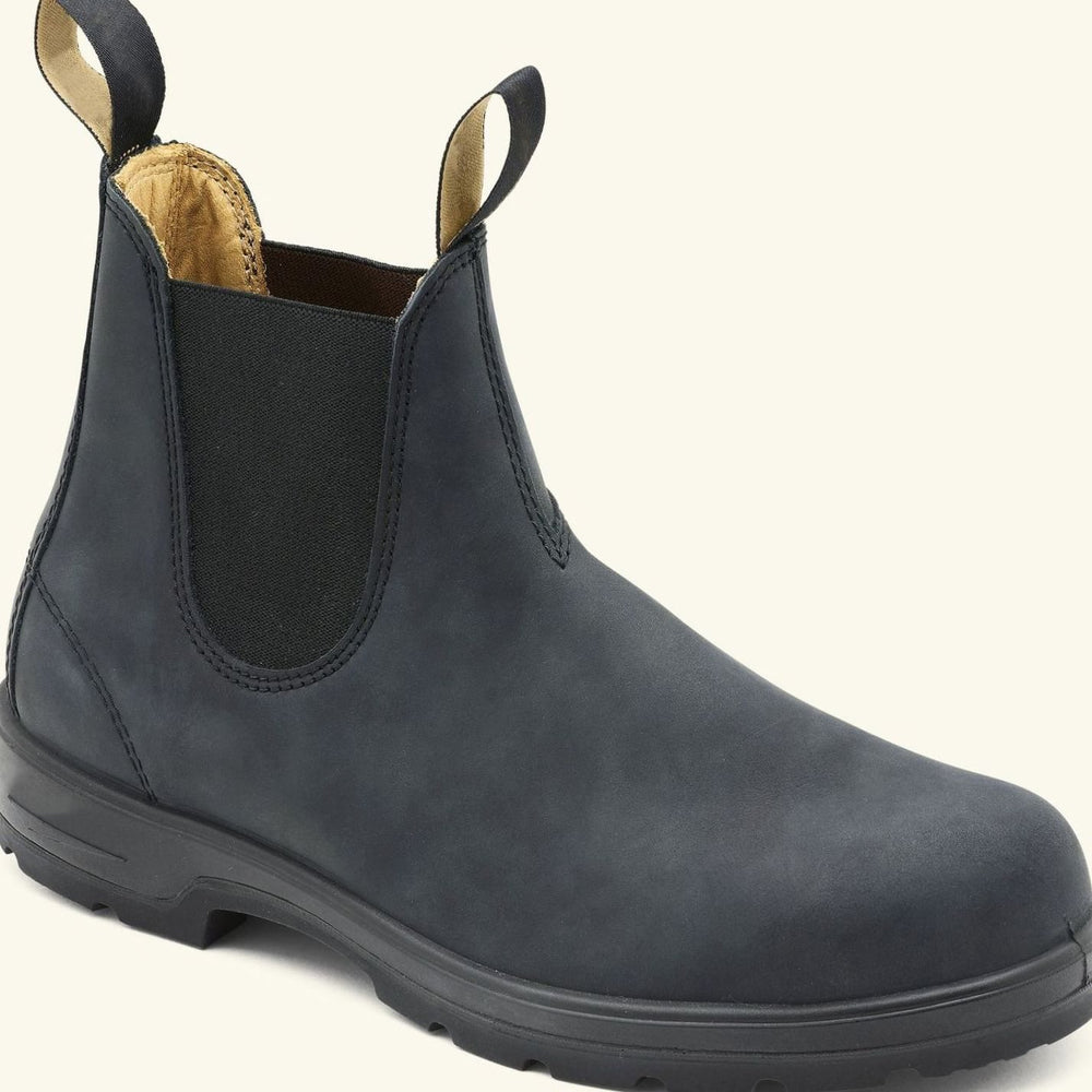 Men's Premium Leather Pull-Tab Chelsea Boots - Grey