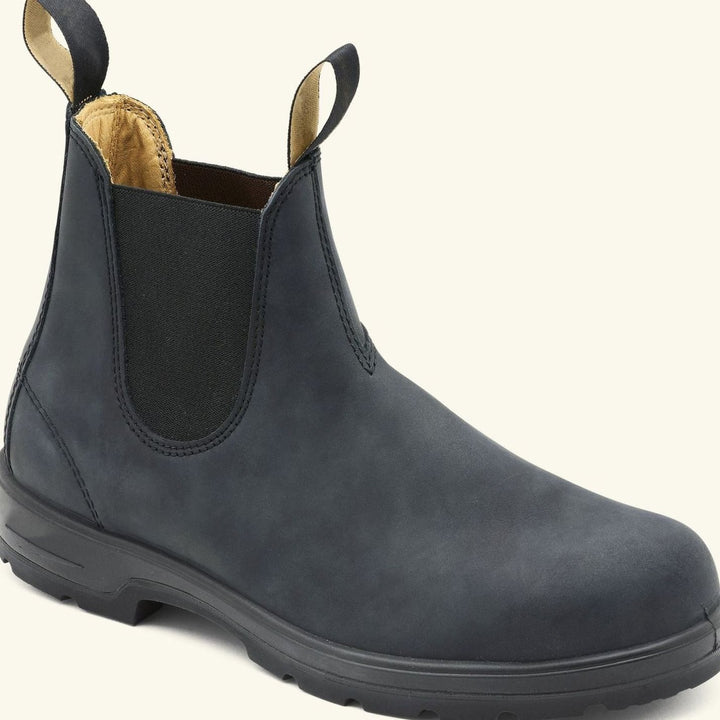 Men's Premium Leather Pull-Tab Chelsea Boots - Grey