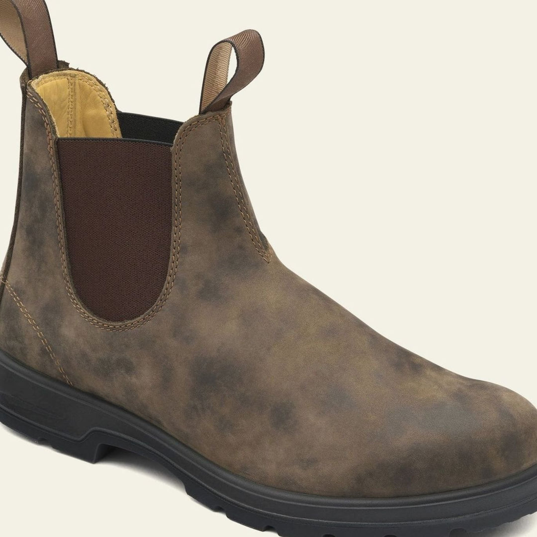 Men's Premium Leather Pull-Tab Chelsea Boots - Brown
