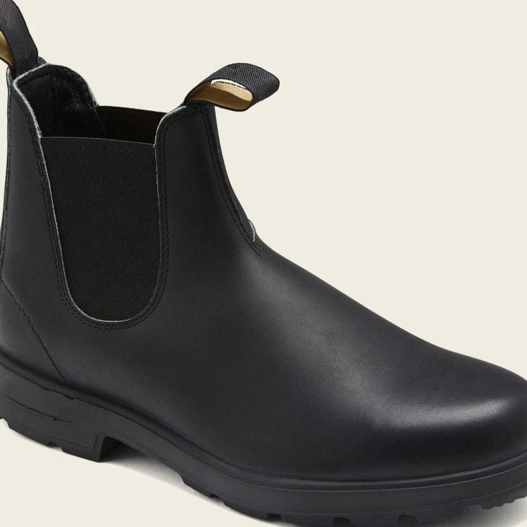 Men's Premium Leather Pull-Tab Chelsea Boots - Black