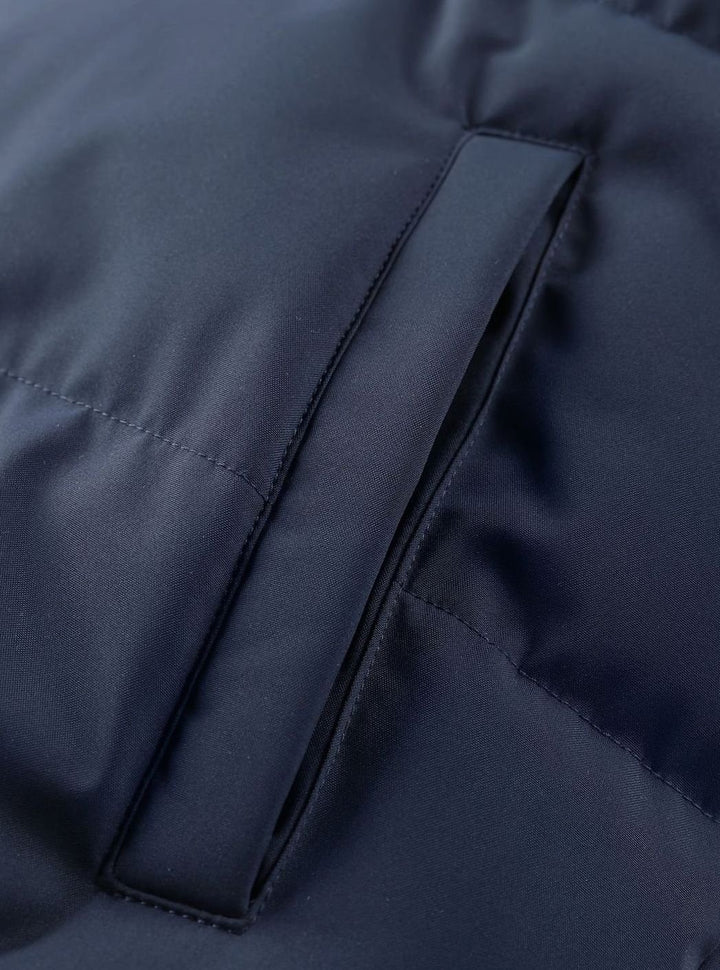 Men's Quilted Hooded Winter Jacket Ribbed-Cuff Full-Zip Puffer