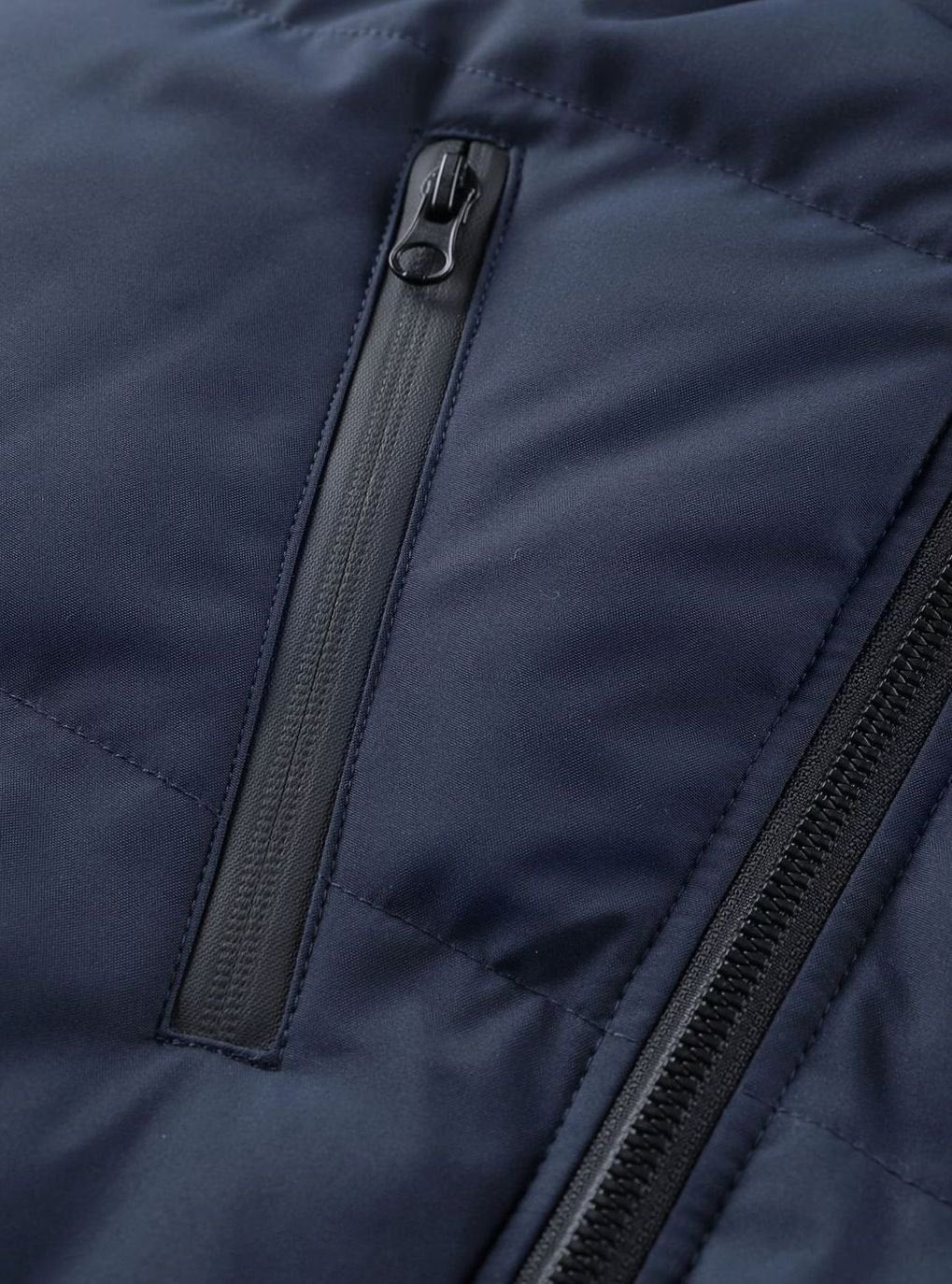Men's Quilted Hooded Winter Jacket Ribbed-Cuff Full-Zip Puffer
