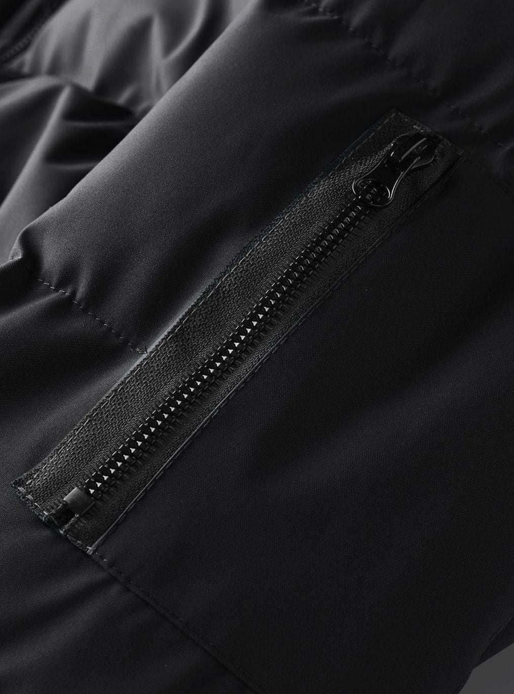 Men's Quilted Hooded Winter Jacket Ribbed-Cuff Full-Zip Puffer