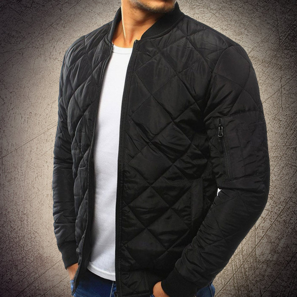 Men's Quilted Lightweight Zip-Up Bomber Jacket