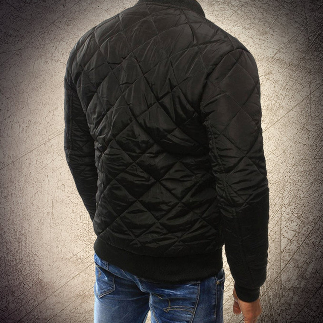Men's Quilted Lightweight Zip-Up Bomber Jacket
