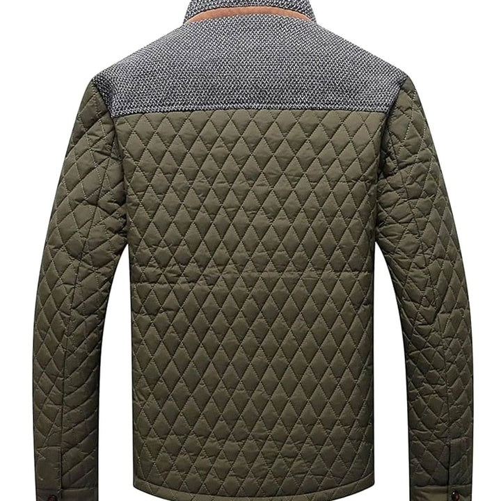 Men's Quilted Stand-Collar Button-Front Jacket